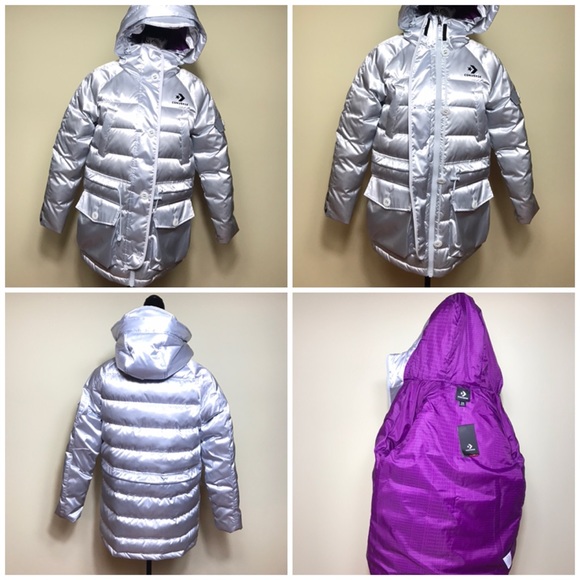 Converse Iridescent Sideline Down Jacket Silver - Picture 4 of 8